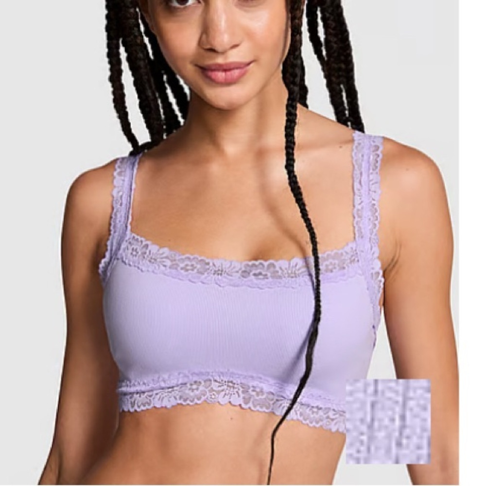 VS Pink Seamless Lightly Lined Bralette in purple Large underwire high support